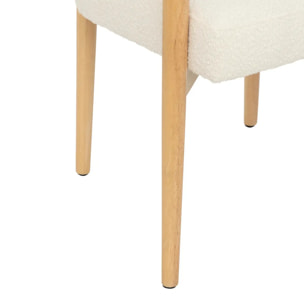 Fauteuil Adria bois et bouclette blanche