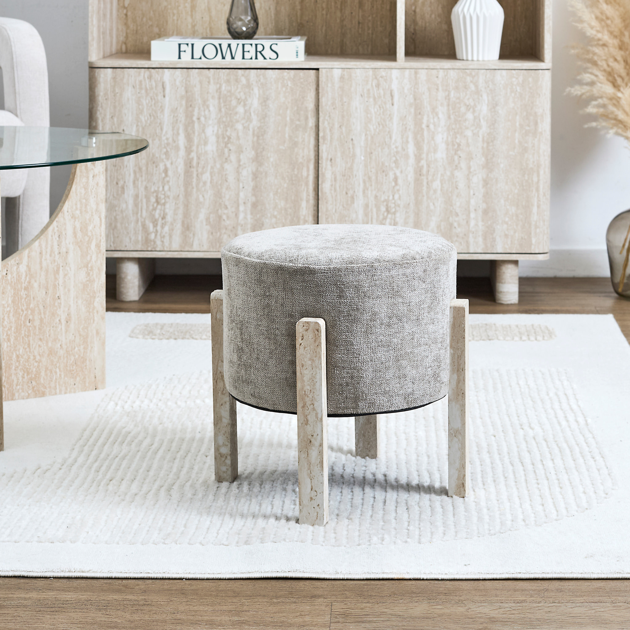 Tabouret Emilia Taupe - Lot De 2