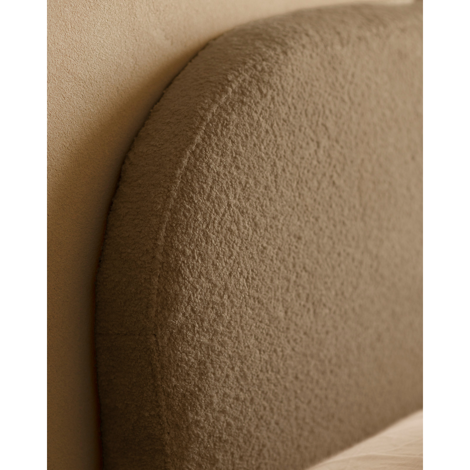 Tête de lit déhoussable en bouclé marron en différentes tailles