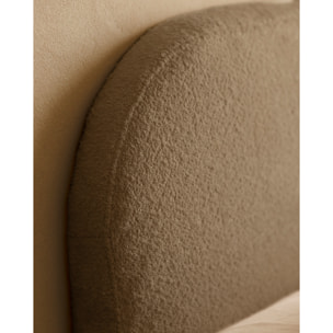 Tête de lit déhoussable en bouclé marron en différentes tailles