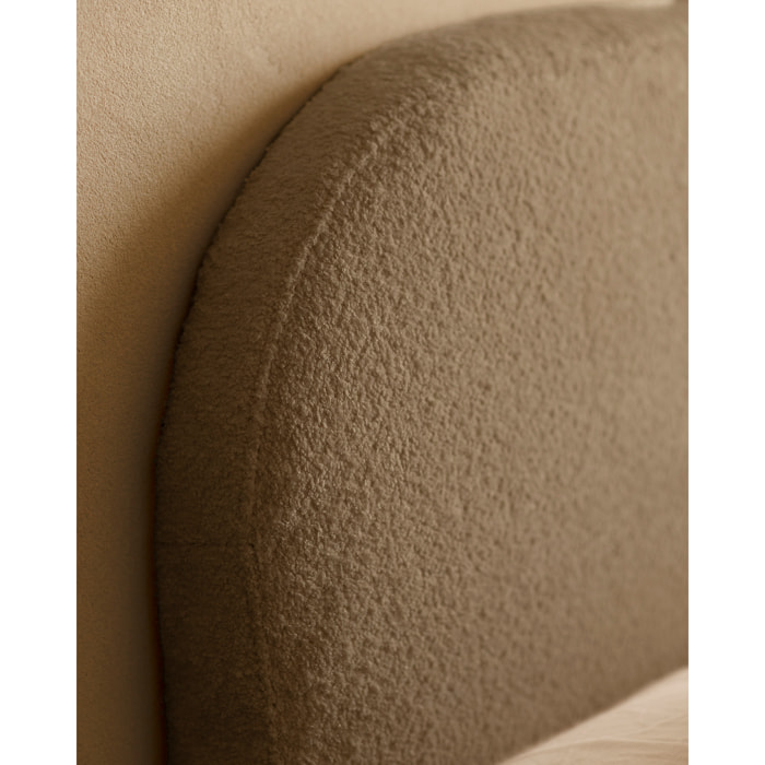 Tête de lit déhoussable en bouclé marron en différentes tailles