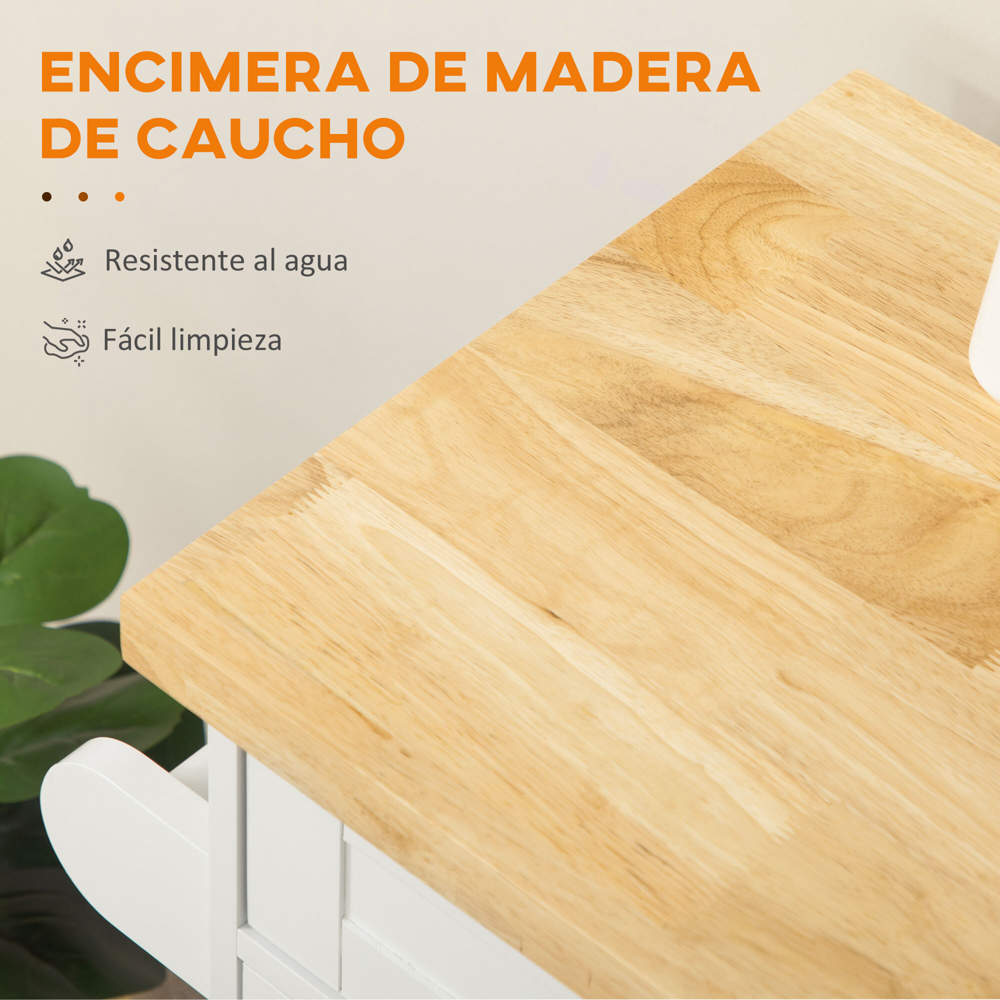 Isla de Cocina con Ruedas, Carro de Cocina con Cajón, 2 Puertas, Especiero, Barra para Paños y Estante Ajustable, para Comedor, 109x40x89 cm, Blanco
