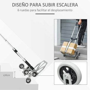 Carretilla Plegable para Escalera con Ruedas Carga 70kg Carretilla de Mano Portátil para Entrega Almacenes Mercado Viajar Mudarse
