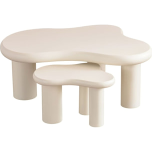 Lot de 2 tables basses organiques gigognes - WAVE