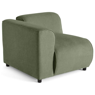 Suaro - Module d'assise d'angle gauche en tissu texturé - Vert