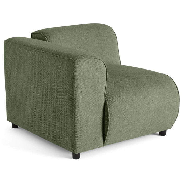 Suaro - Module d'assise d'angle gauche en tissu texturé - Vert
