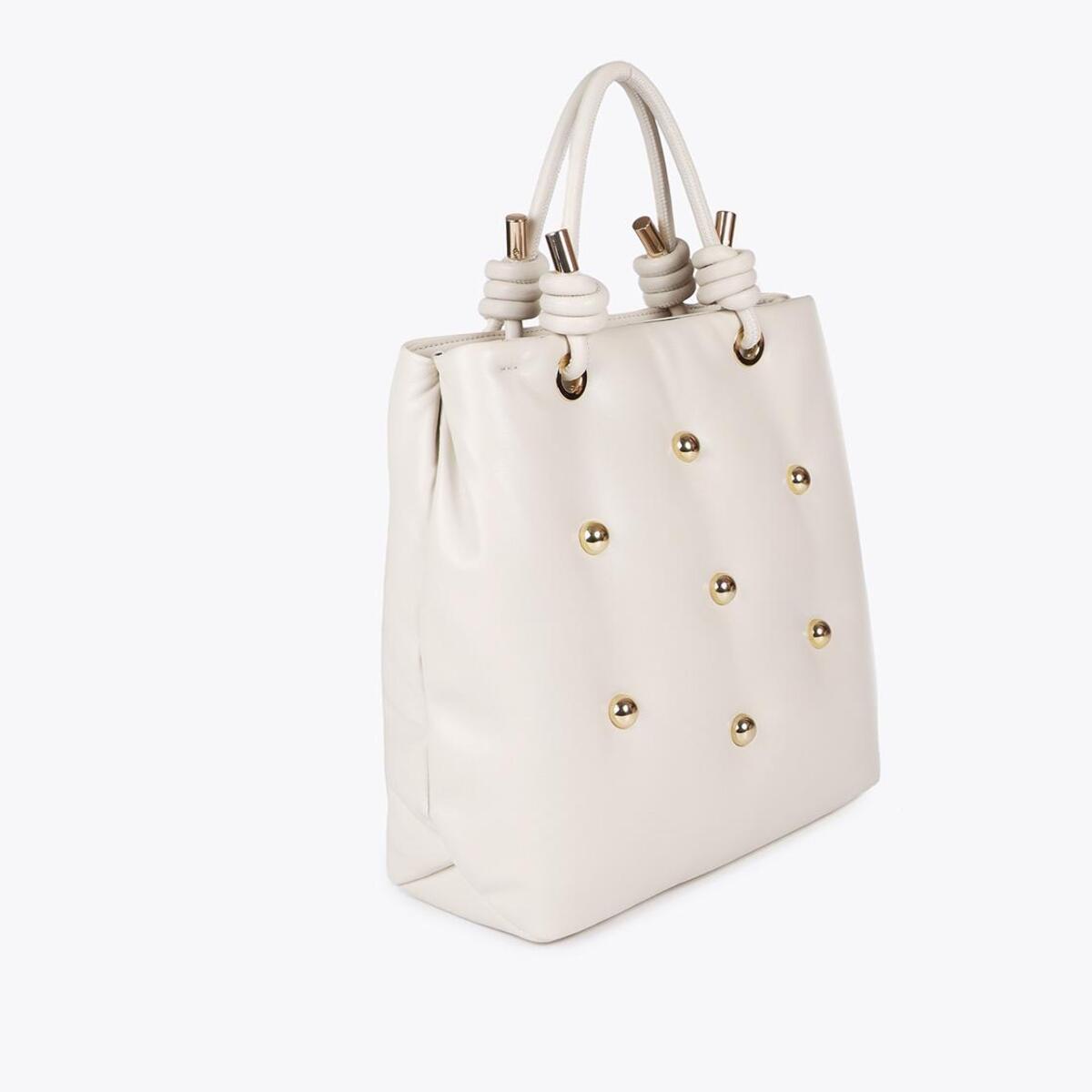 Borsa XL Imbottita Effetto Pelle con Borchie