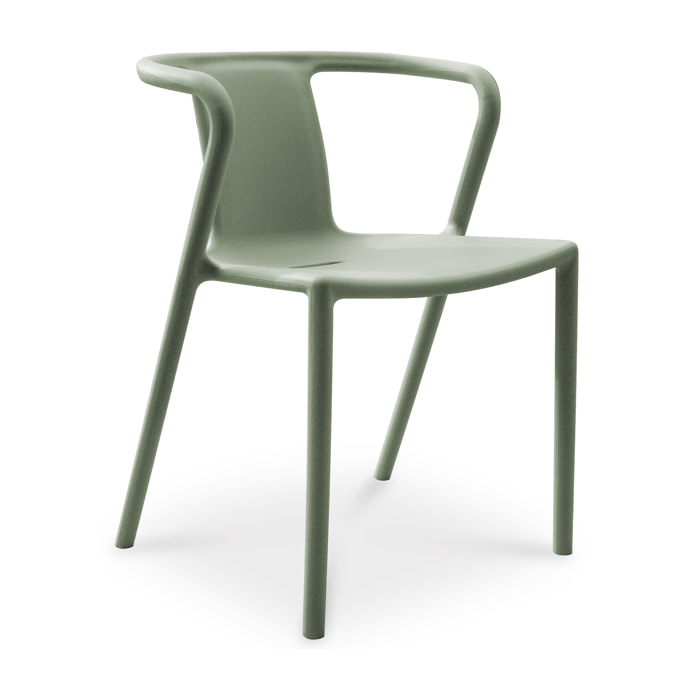 DIEGO - Fauteuil de jardin empilable en Polypropylène vert olive