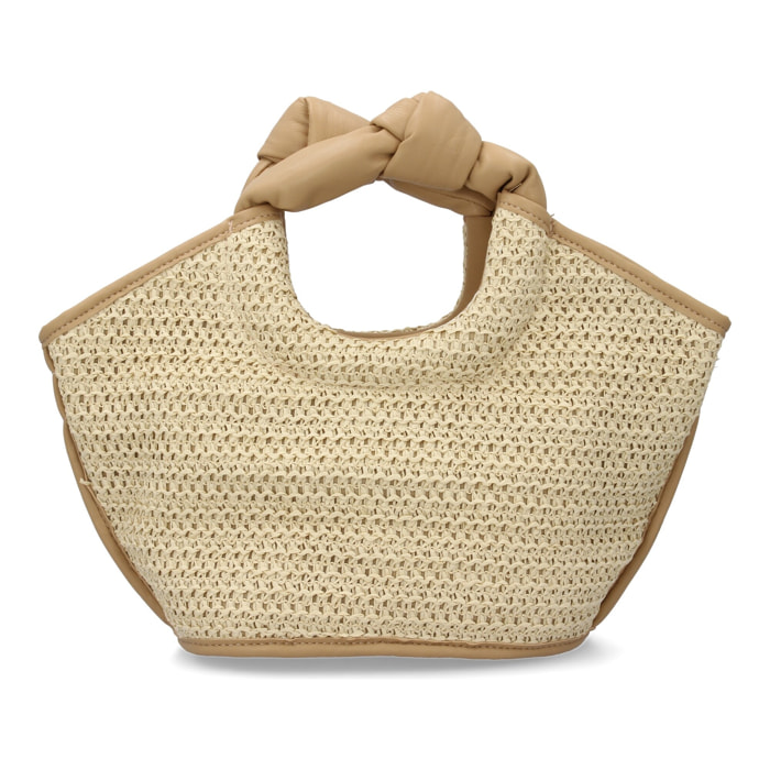 Bolso de hombro para mujer, material de rafia, diseño elegante y moderno ideal para verano