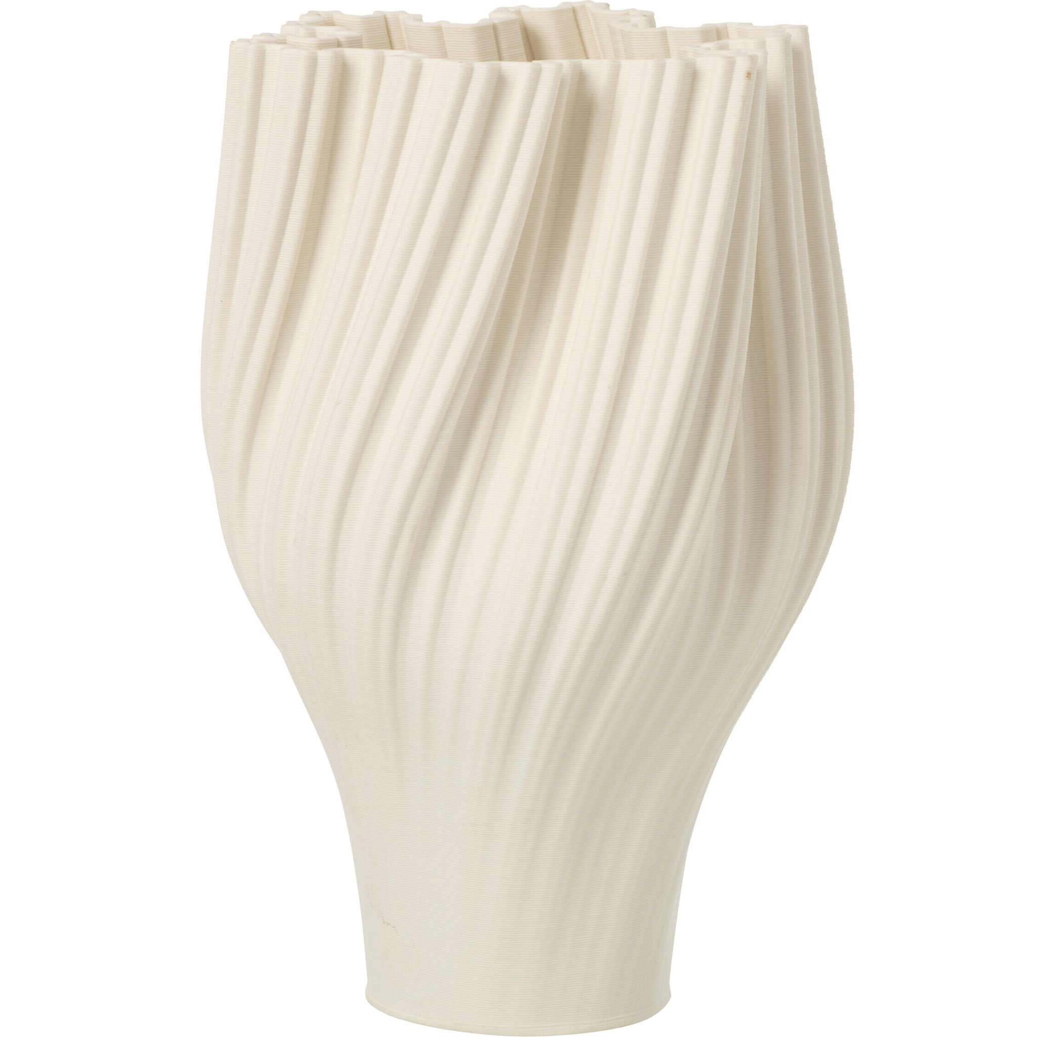J-Line Vase Impression 3D - grès - blanc - large