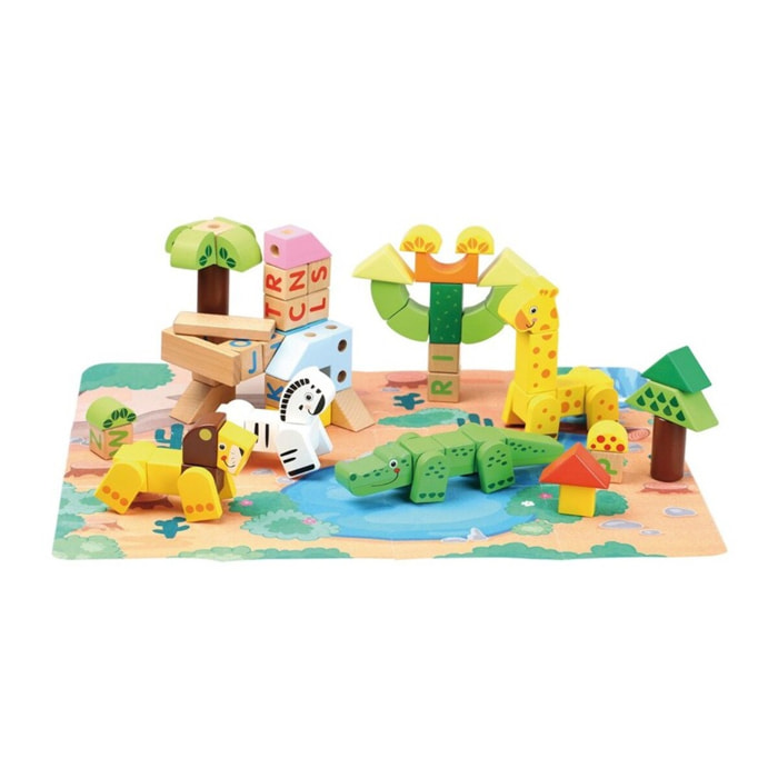 FOREST ANIMAL BUILDING BLOCKS - 80 pcs. - JUGUETE DE CONSTRUCCIÓN