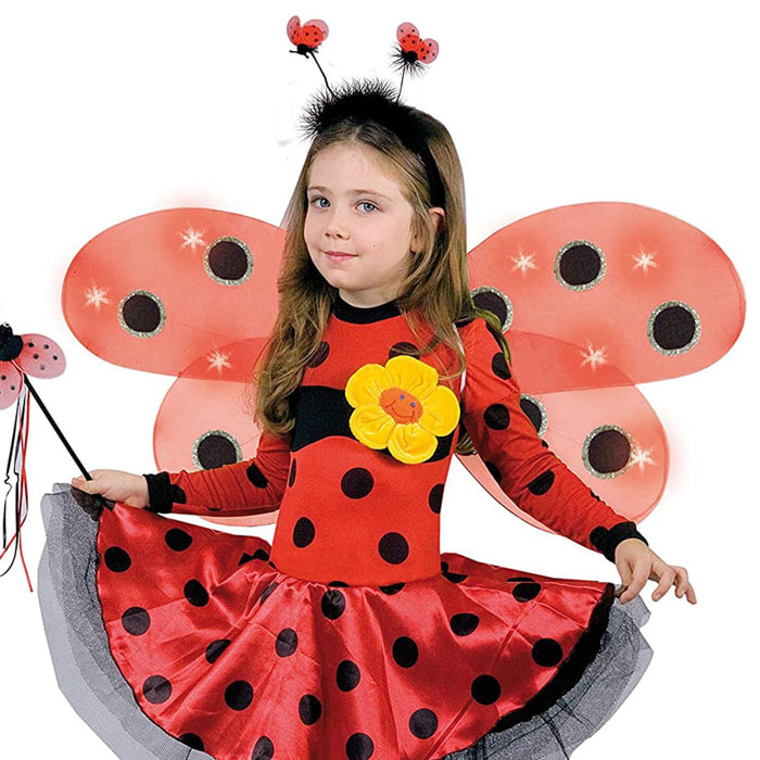 Costume Carnevale Ali Luminose Coccinella Lucine Del Bosco Bambina