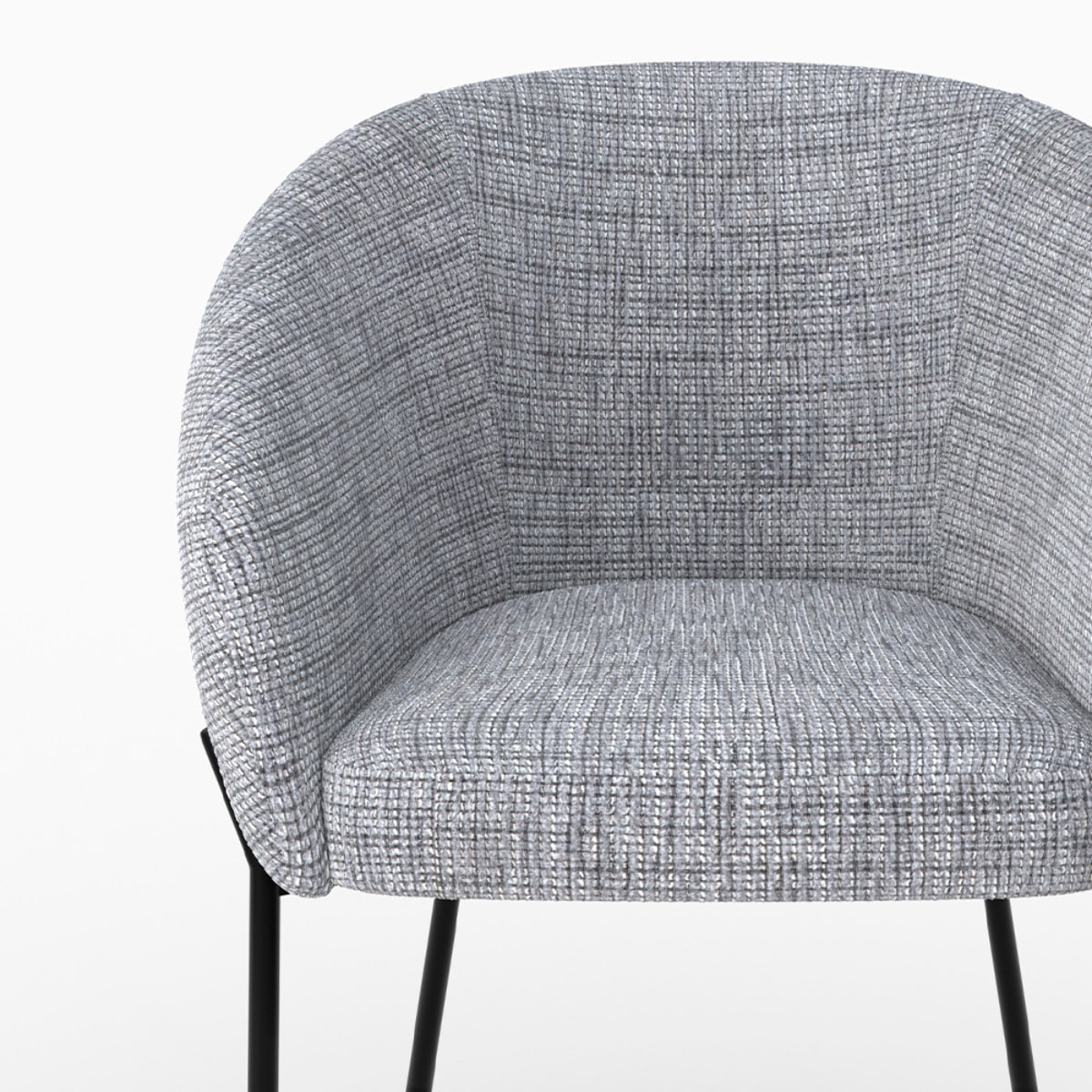 Chaise en tissu gris chiné - Andy