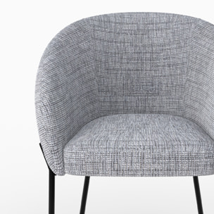 Chaise en tissu gris chiné - Andy