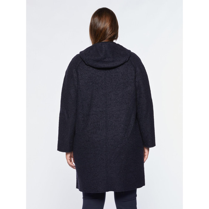 Fiorella Rubino - Cappotto in tessuto bouclé lurex - Blu