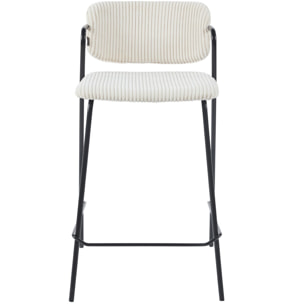 Lot de 2 tabourets de bar en velours côtelé - JONES