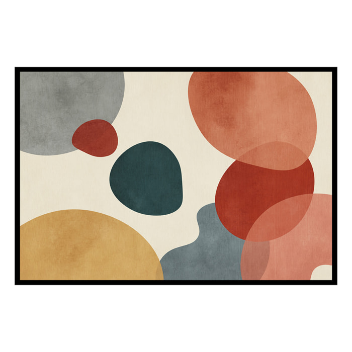 Affiche encadrée abstraction formes colorées Affiche + cadre en métal - Noir