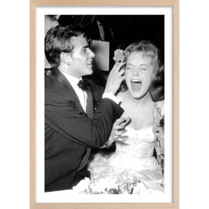 Affiche célébrité Romy Schneider Affiche + cadre en bois - Chêne