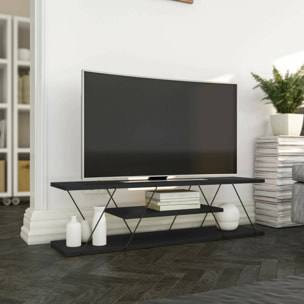 Mobile porta TV Desdemona, Credenza da soggiorno, Armadio basso per TV, Base parete attrezzata, 120x30h33 cm, Antracite e Grigio