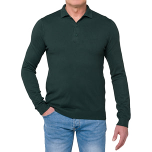 Maglia Hot Buttered con bottoni Tanjung verde militare.