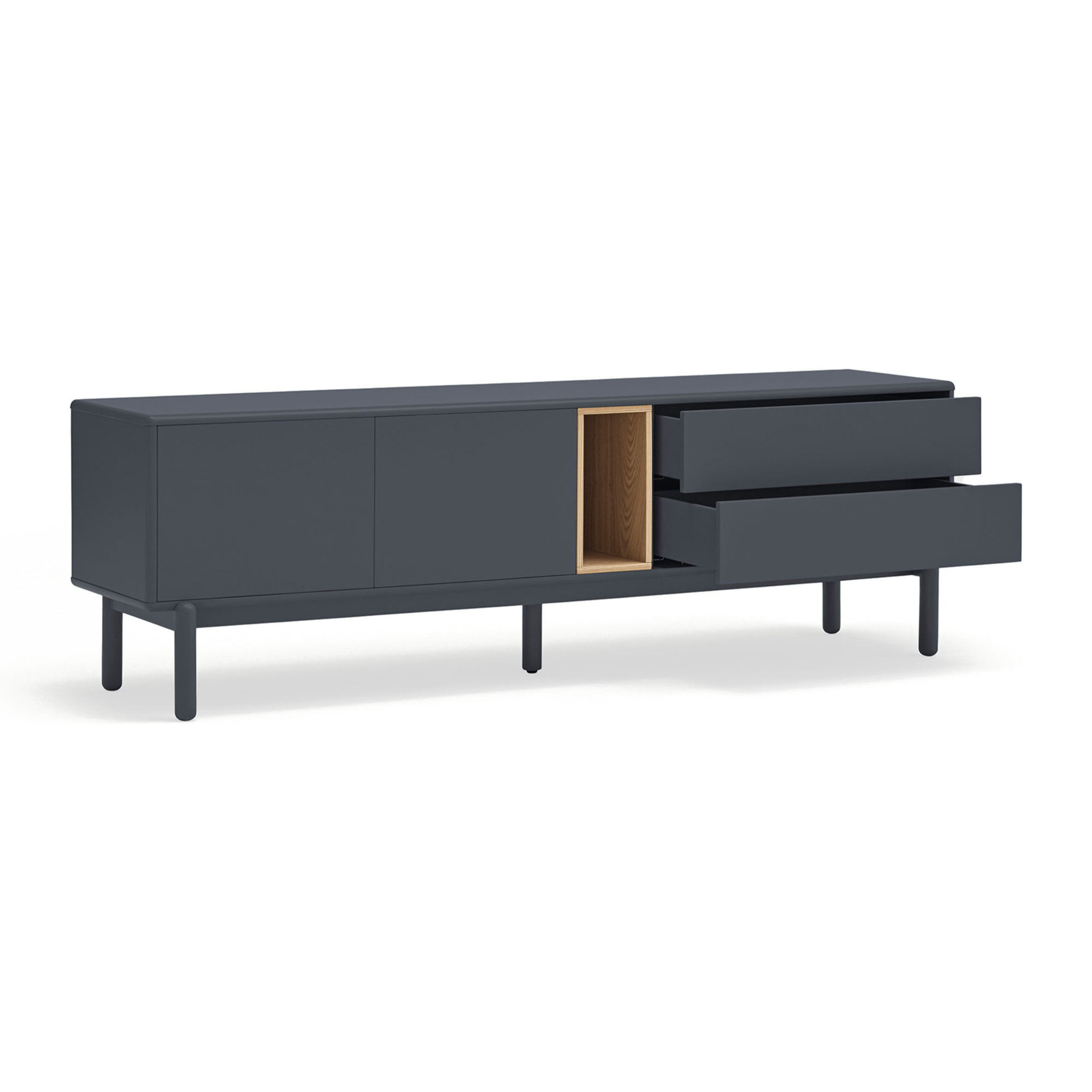 Mueble de televisión Corvo 2 puertas y 2 cajones de 180cm gris antracita
