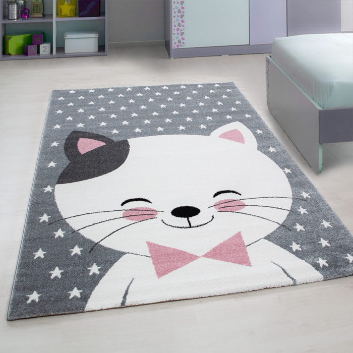 KIDS - Tapis enfant à motif chat rose - KID0550ROS