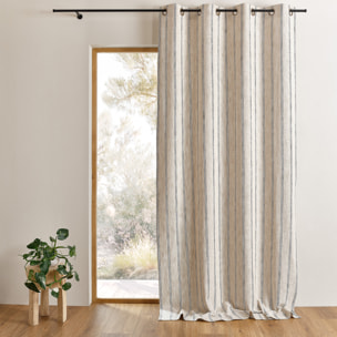 Rideau 100% coton rayures rustiques  LOURMARIN - Beige