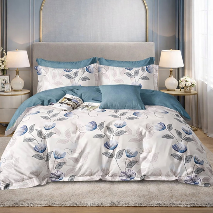 Parure housse de couette 100% coton - Caldie imprimé floral