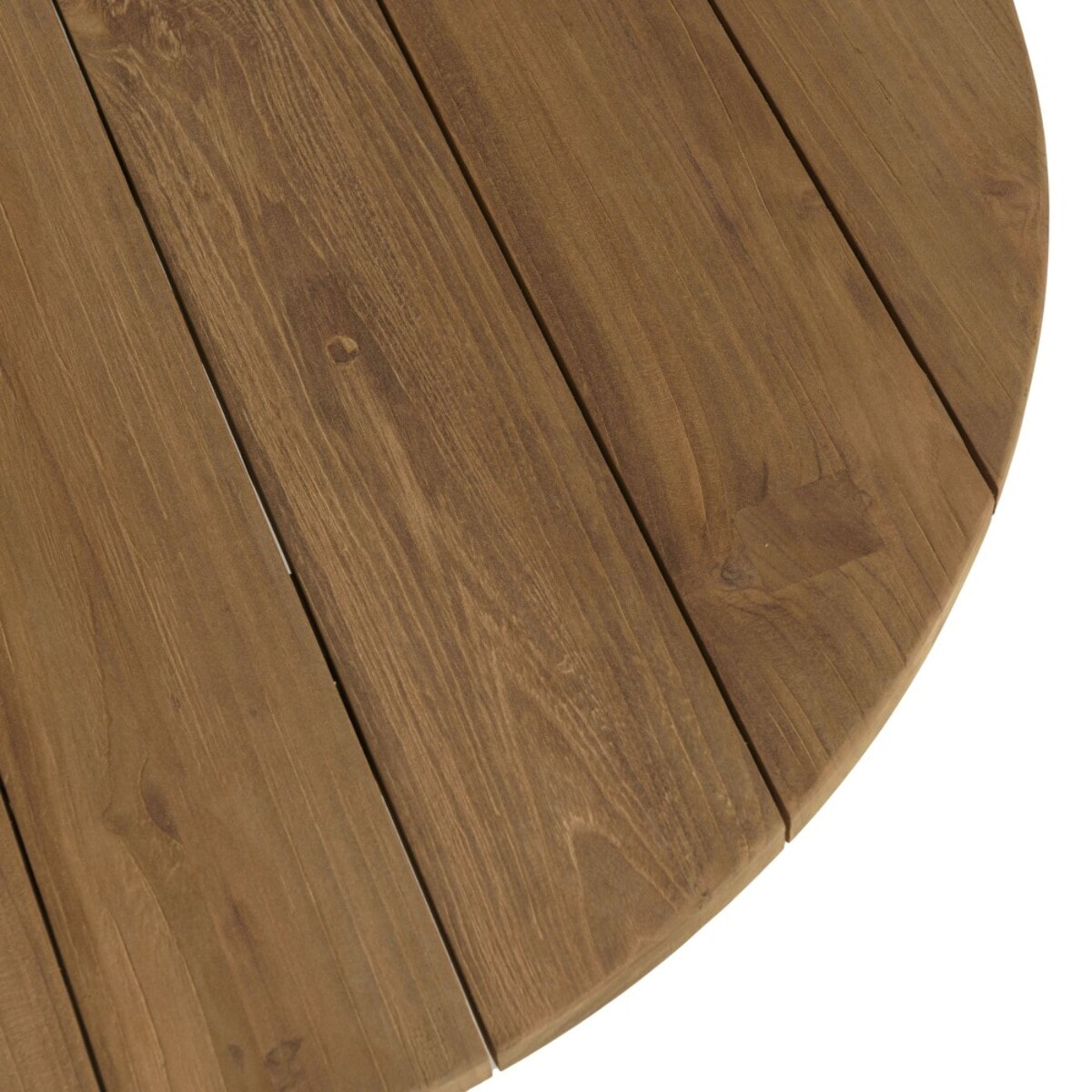 KALLY - Table basse de jardin ronde en bois de teck recyclé naturel D80cm