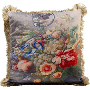 Coussin à franges raisin Kare Design