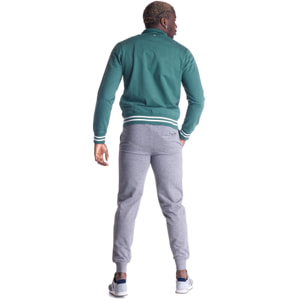 Chándal universitario con cremallera completa y cuello alto para hombre