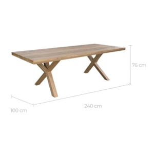 Table de jardin 240 cm en bois de teck massif - Soraya