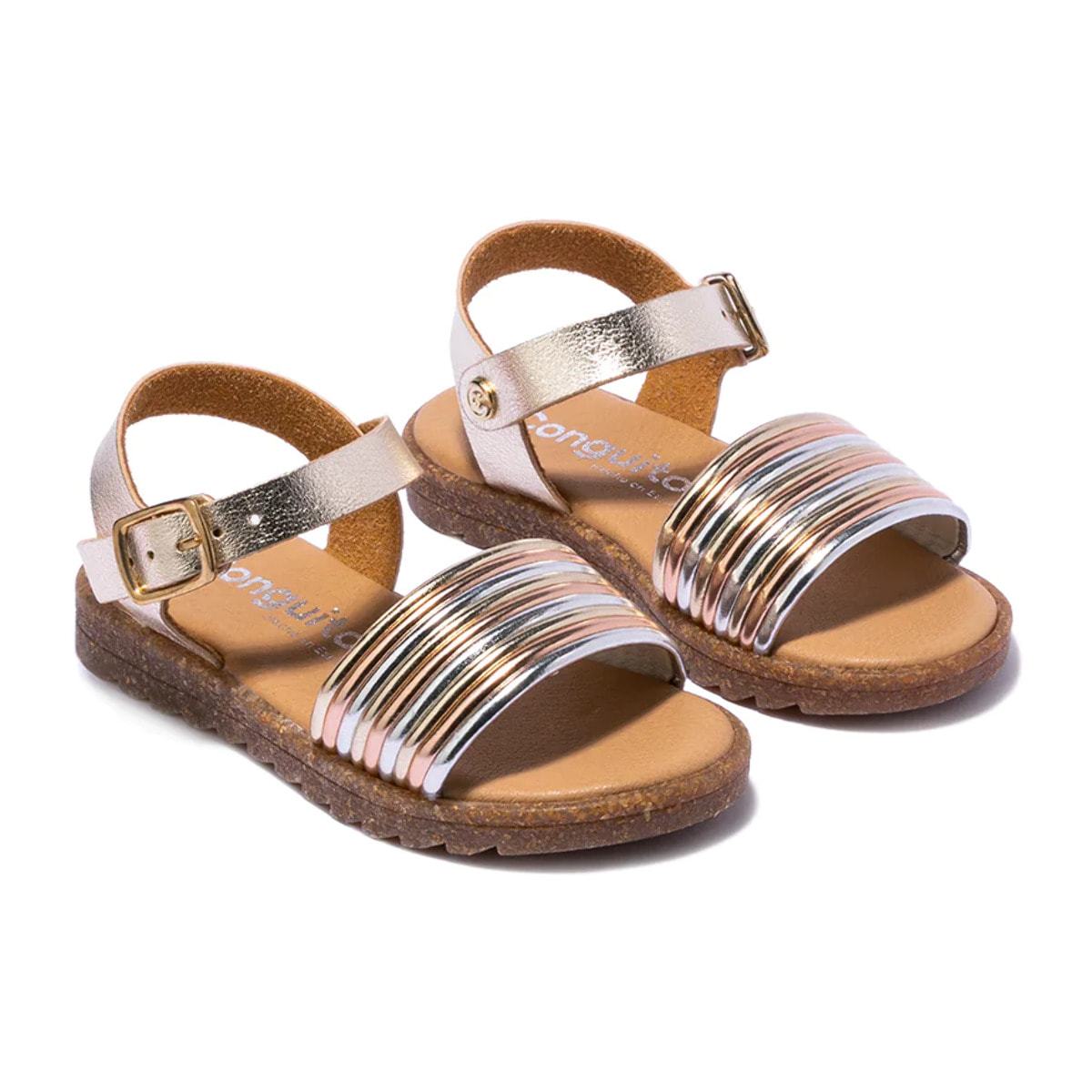 Sandalias de Niña Metalizadas en Multicolor