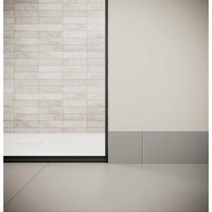 Porte de Douche Pivotante 70x195cm - Verre Trempe 8mm Anticalcaire - Alu Noir - DARK ELEMENTARY