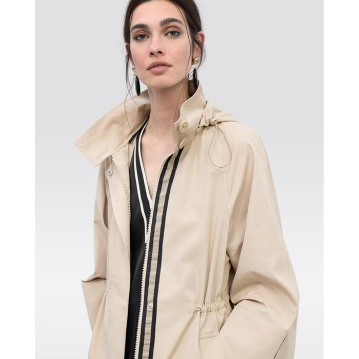 Parka trench oversize a righe