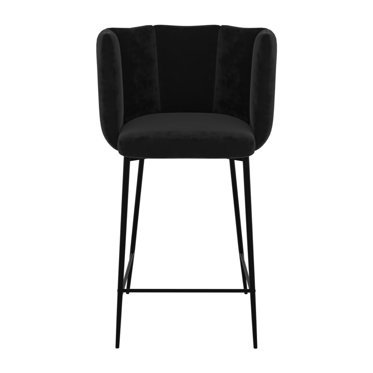 Lot de 2 chaises pour îlot central 67 cm en velours noir - Rosy