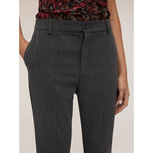 Motivi - Pantaloni slim regular in fantasia gessata - Grigio