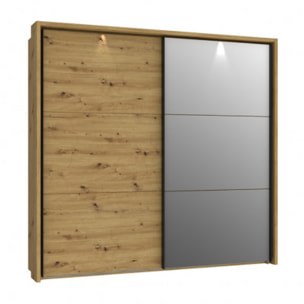 Armoire Dressing 2 portes coulissantes LED & miroir L230cm - IBIZA