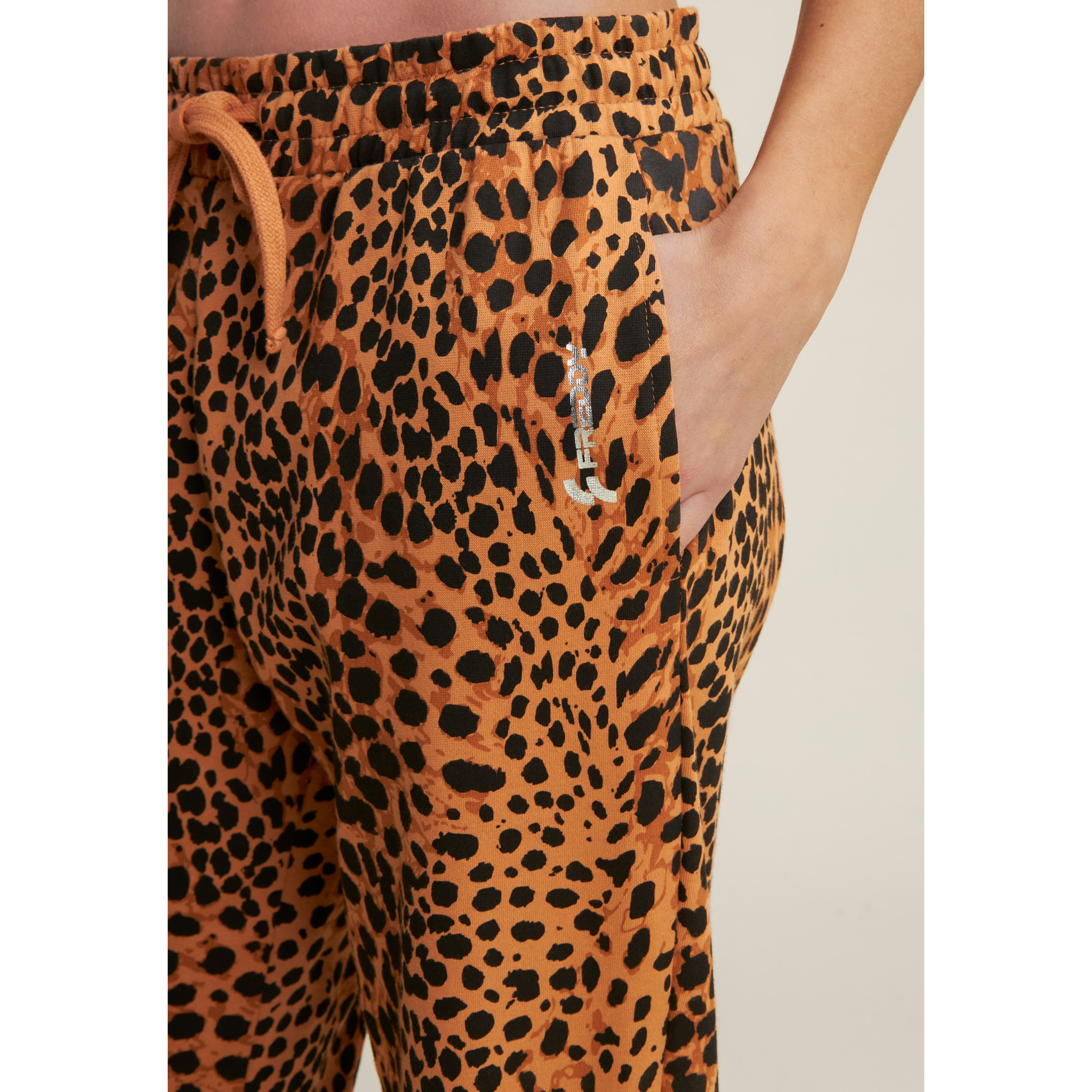 Jogger regular fit in french terry animalier