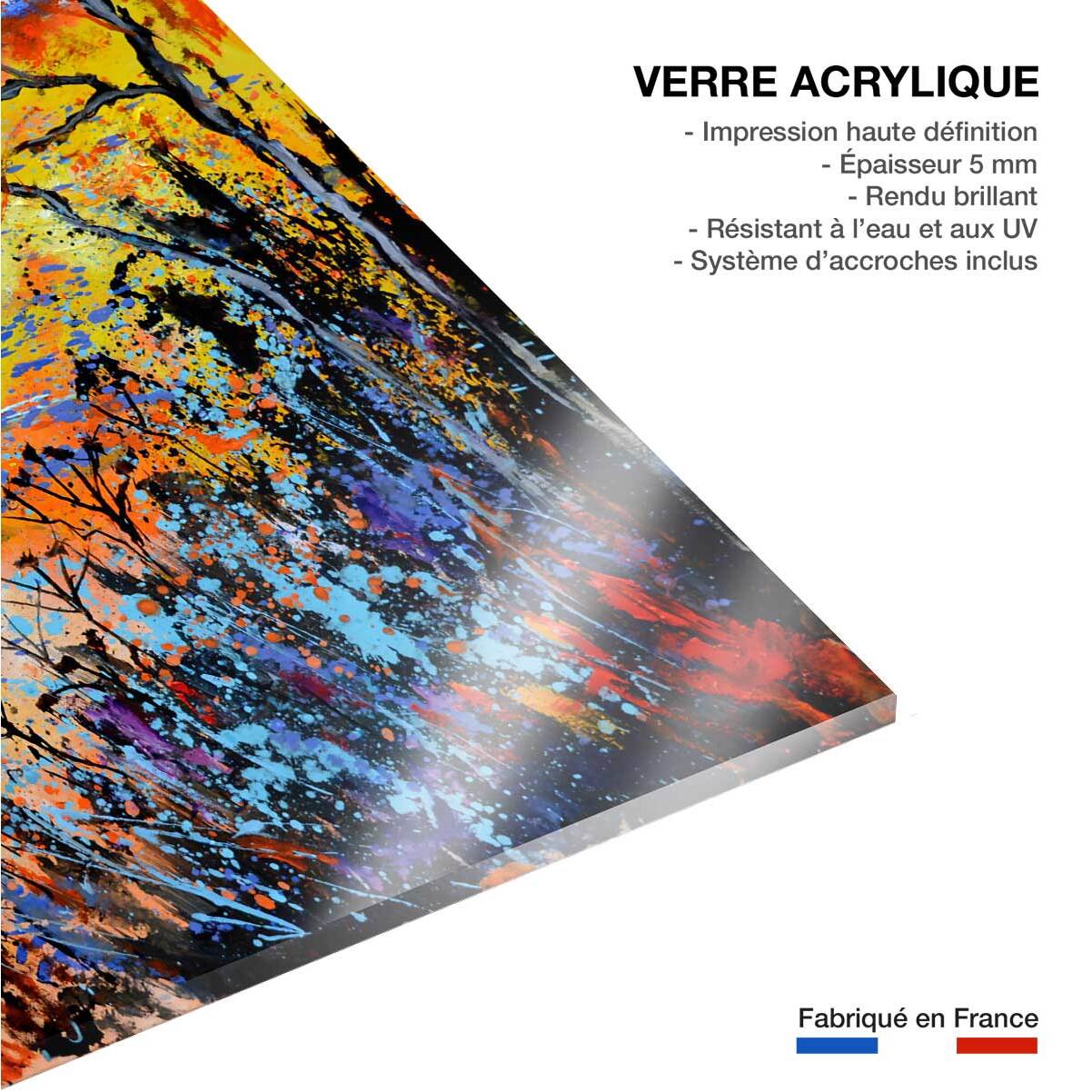 Tableau abstrait reflets d'eaux Tableau plexiglas