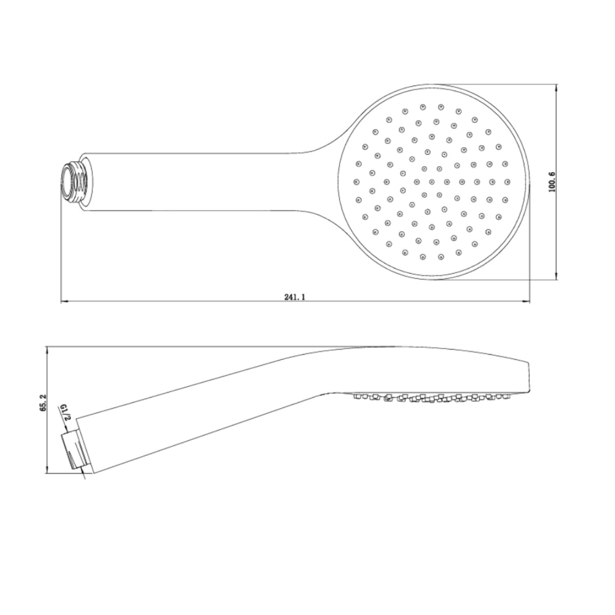 Douchette à main en plastique, 1 jet, buses silicone, chrome brillant (SATBSRS21)