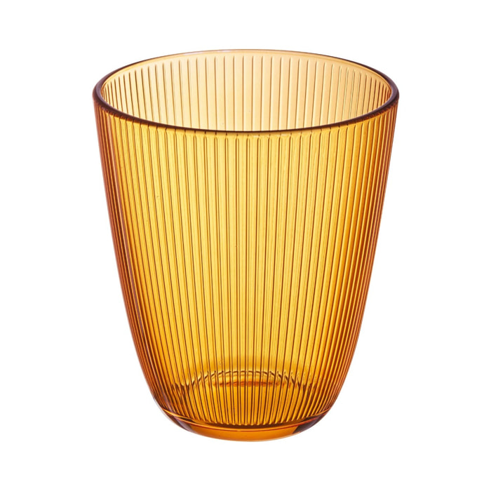 6 bicchieri da acqua marroni 31cl Concepto Stripy Amber - Luminarc