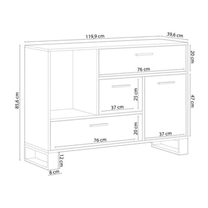 Aparador Raw Roble oscuro - Negro