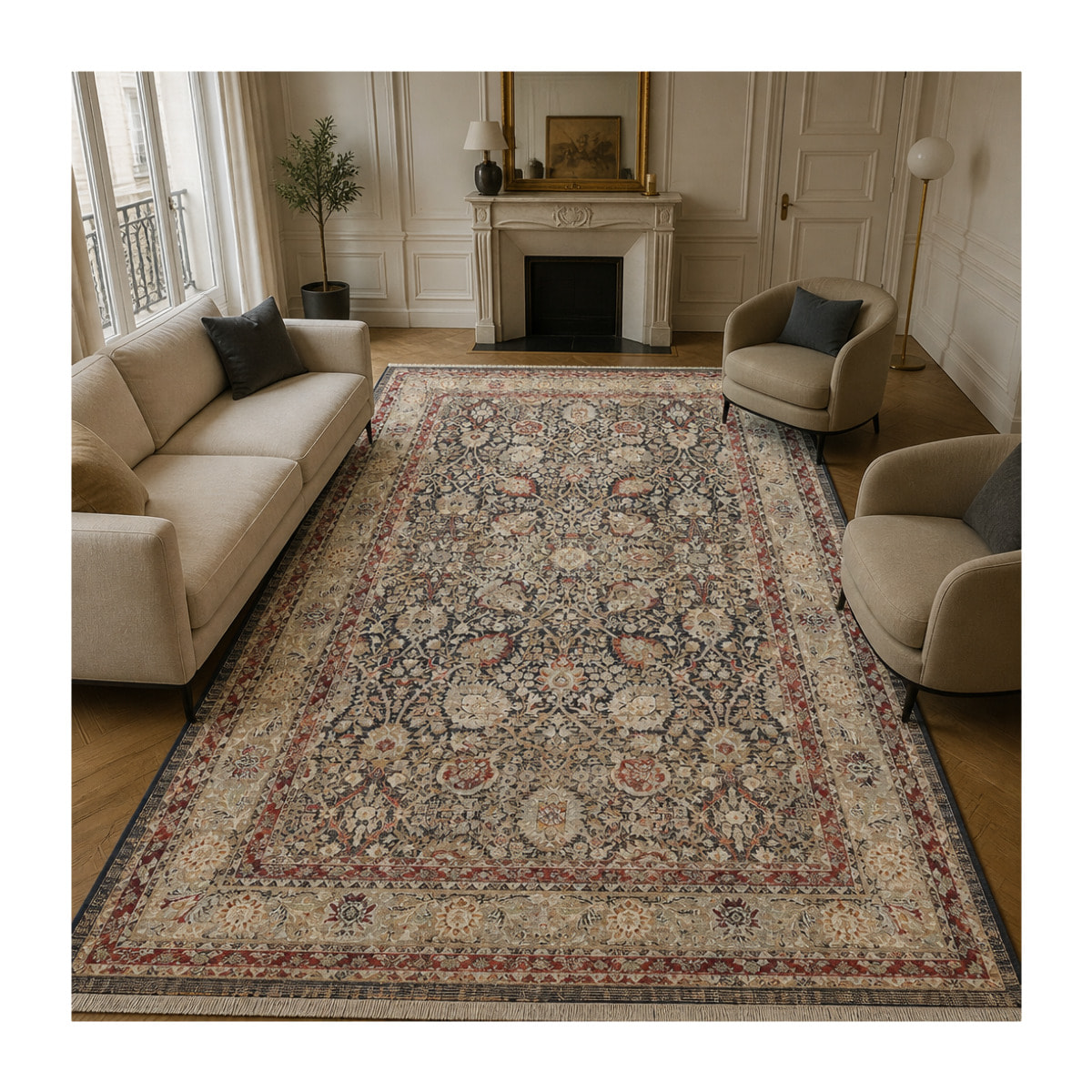 Tapis d'orient, motif oriental authentique tissé, BARA