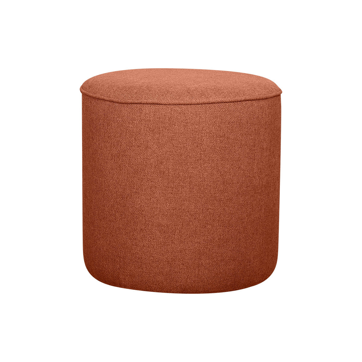 Pouf rond en tissu brique D40 cm COQ