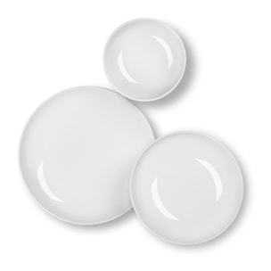 Service 18 Assiettes Excelsa – Sweden, Porcelaine Blanche