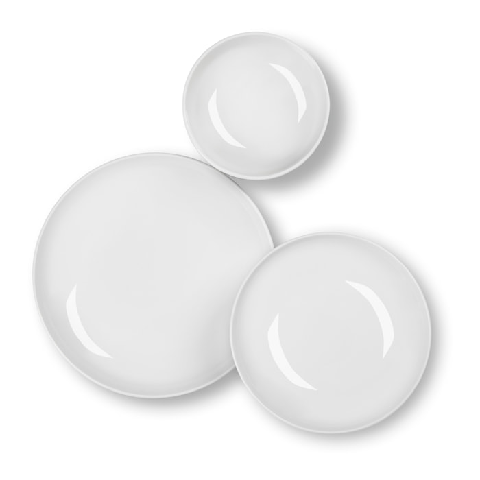 Service 18 Assiettes Excelsa – Sweden, Porcelaine Blanche