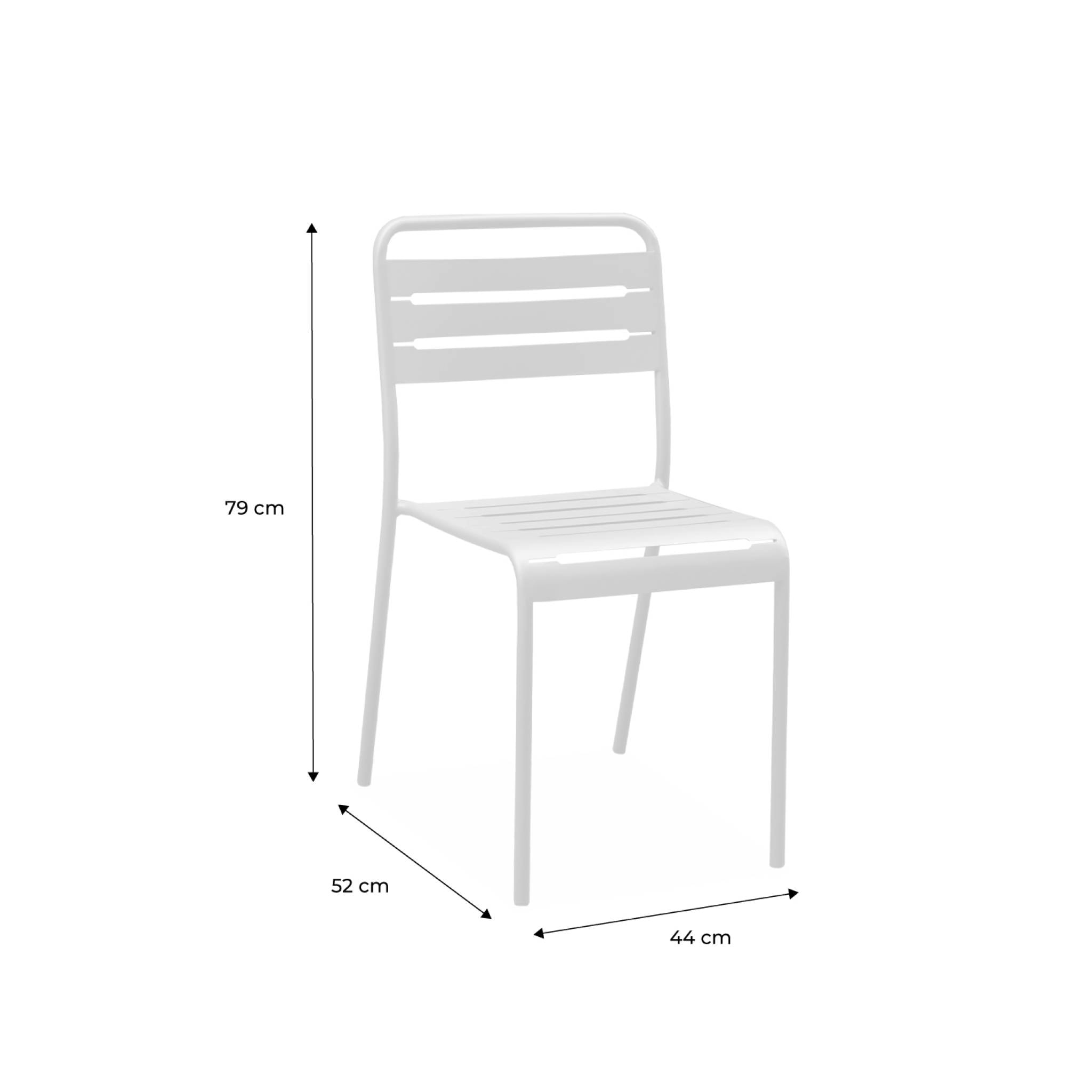 Chaise de jardin acier (lot de 2) AMÉLIA