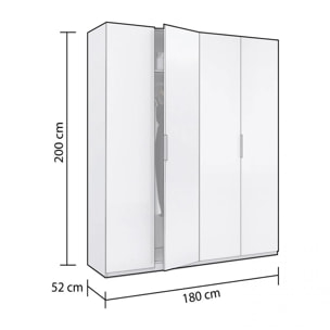Armario Belar 4 puertas Blanco Brillo