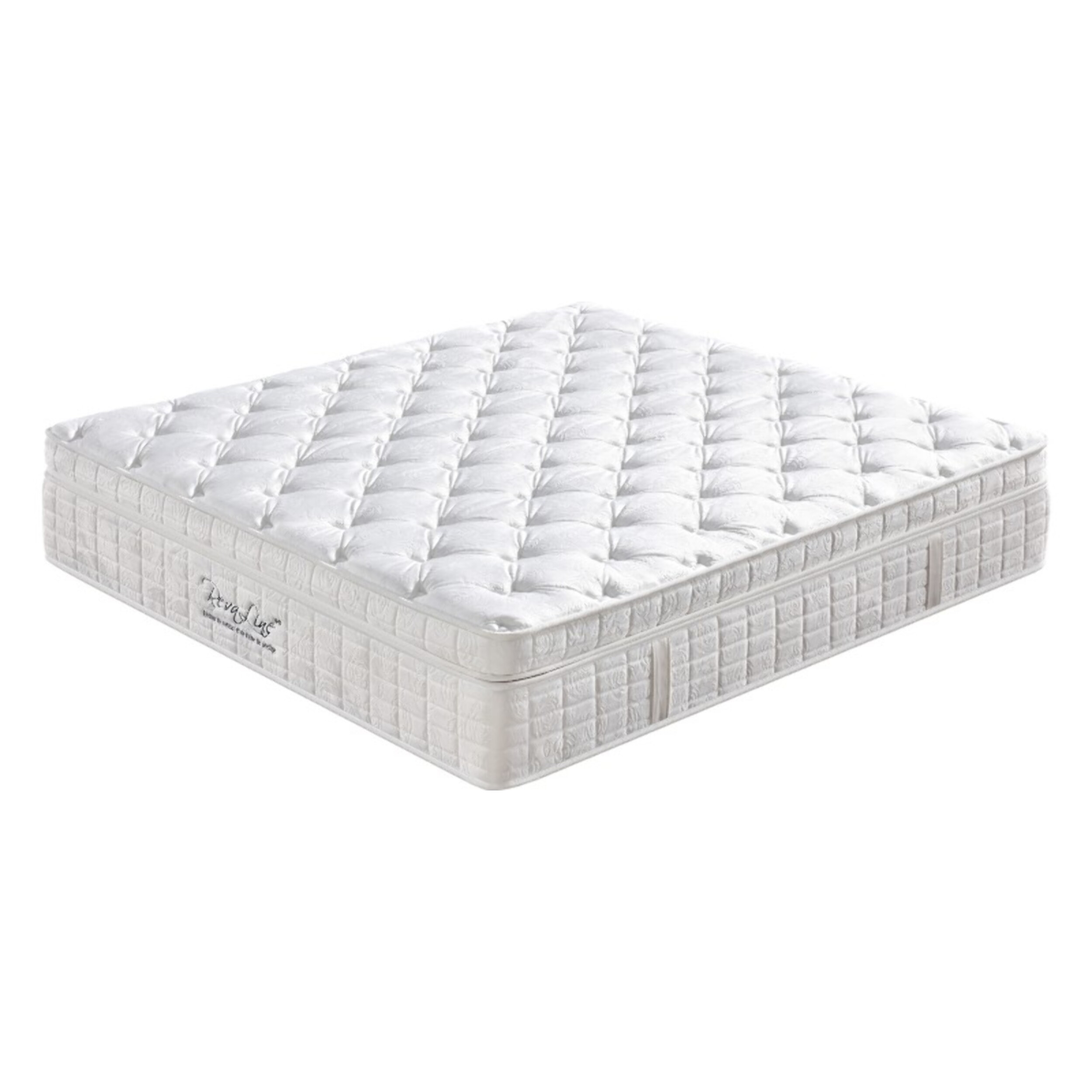 Ensemble Matelas Améthyste avec son sommier Cancun en similicuir gris